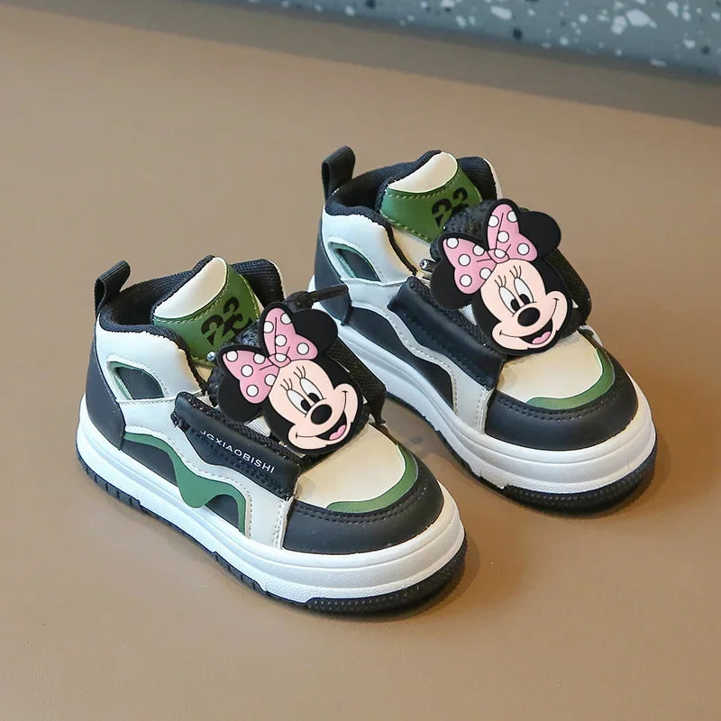 Maxy Disney Mickey Mouse Children Sports Shoes Spring Autumn Board Shoes Girls Baby Boys Casual Shoes Soft Sole Sneakers