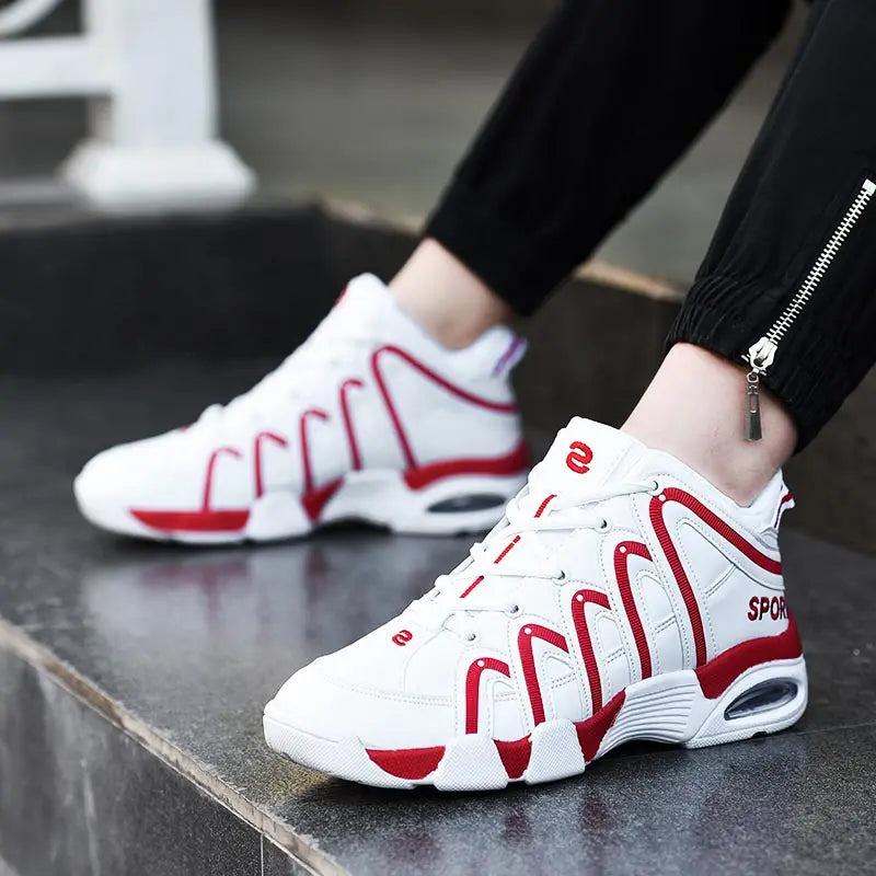 Maxy Plus Size High Top Outdoor Cushion Man Sneakers Women Running Shoes Sport Men Running Men's Sports Footwear Black White GMB-1272