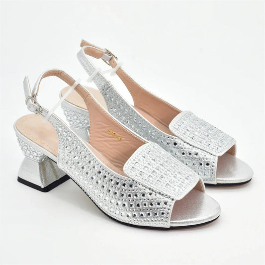 Max New Arrival Italian Design Elegant Evening Shoes and Bag Set African Crystal Comfortable Shoes and Bag Commuter Women's Shoes