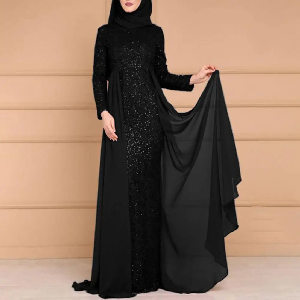 Maxy Elegant Shiny Sequins Women Gown Dress Waist Tight Hip Wrap Bodycon Party Maxi Dress Fashion Holiday Shining Evening Long Dress