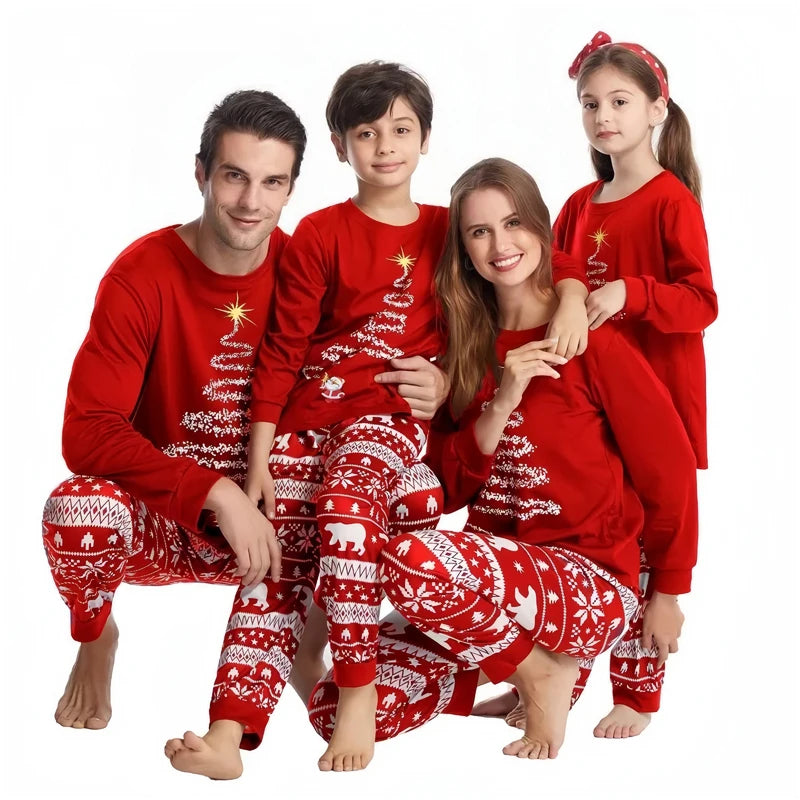 Hot Winter Max Christmas Pajamas Family Matching Outfits Xmas Mother Kids Baby Loungewear Pijama Men Women's Look Pajama Top + Pants