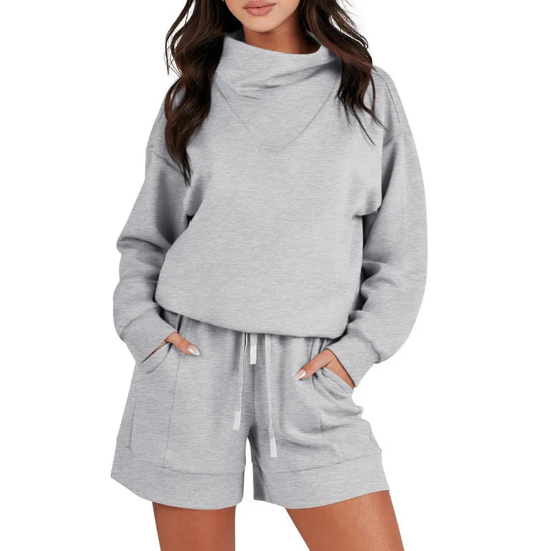 Women Sweatshirt Short Sets Spring Autumn Clothes 2 Piece Loose Sweatsuits Fashion Sweatshirts and Shorts Set Baby Clothing