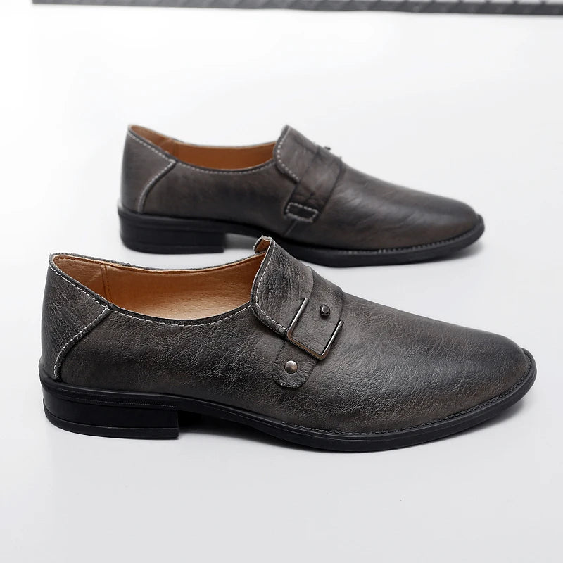 Visco Four Seasons New Men Business Formal Casual Personalized Luxury Youth Breathable Gentleman Commuting Fashion Single Shoes
