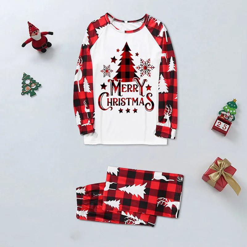 Maxy Christmas Family Matching Outfits Mom Dad Kids 2 Pieces Pajamas Set Baby Rompers Casual Loose Sleepwear Xmas Family Look Pyjamas