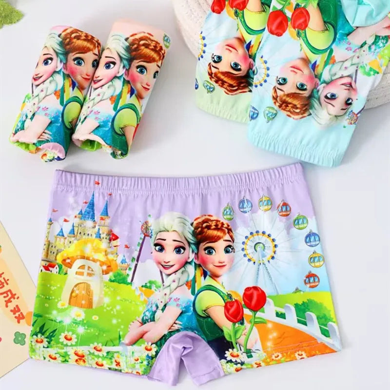 Babs 3pcs Anime Disney Frozen Children Underwear Kawaii Elsa Anna Princess Girl Underwear Cartoon Shorts Kids Gifts