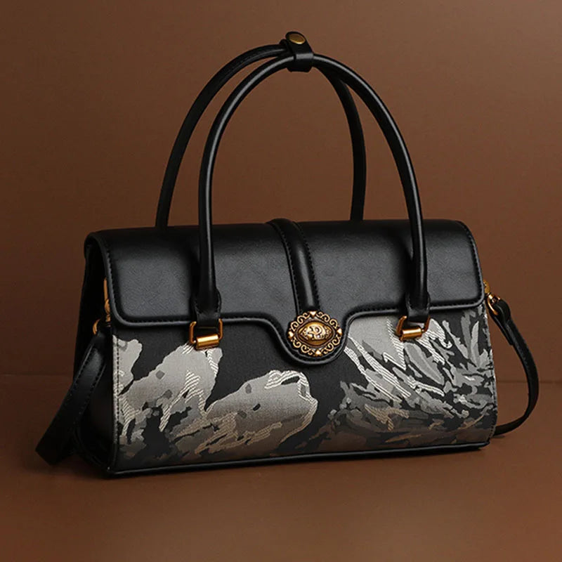 Maxy Real leather women's bag, new style, large capacity hand-held women's bag, high-quality luxury fashion mommy bag