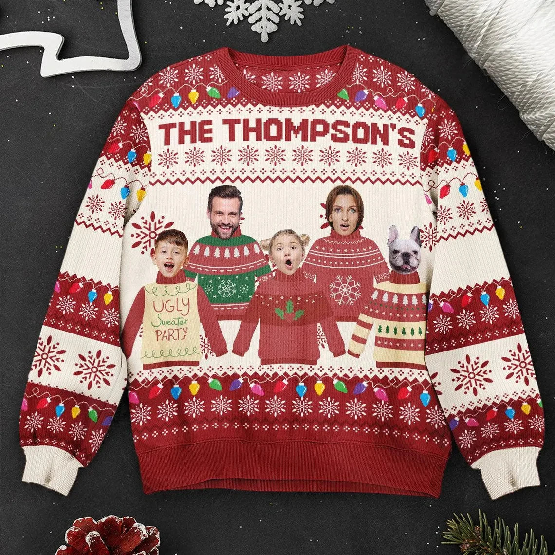 Maxy Funny DIY Custom Photo 3D Print Christmas Ugly Sweater For Women Clothes Customize Personality Pullovers New Designer Sweatshirt