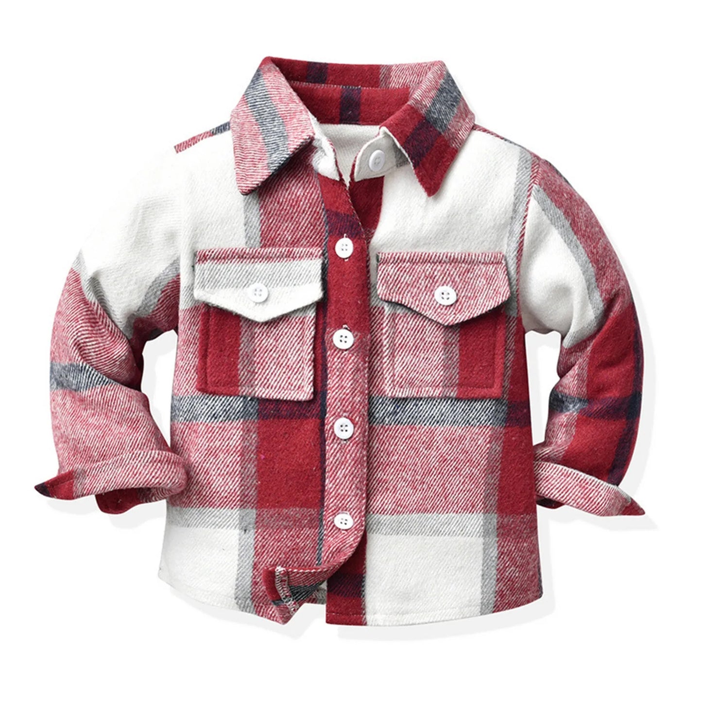 Toddler Baby Boy Girl Plaid Shirt Jacket Outfits Button Down Cardigan Kids Long Sleeve Coat Tops Fashion Autumn Clothes