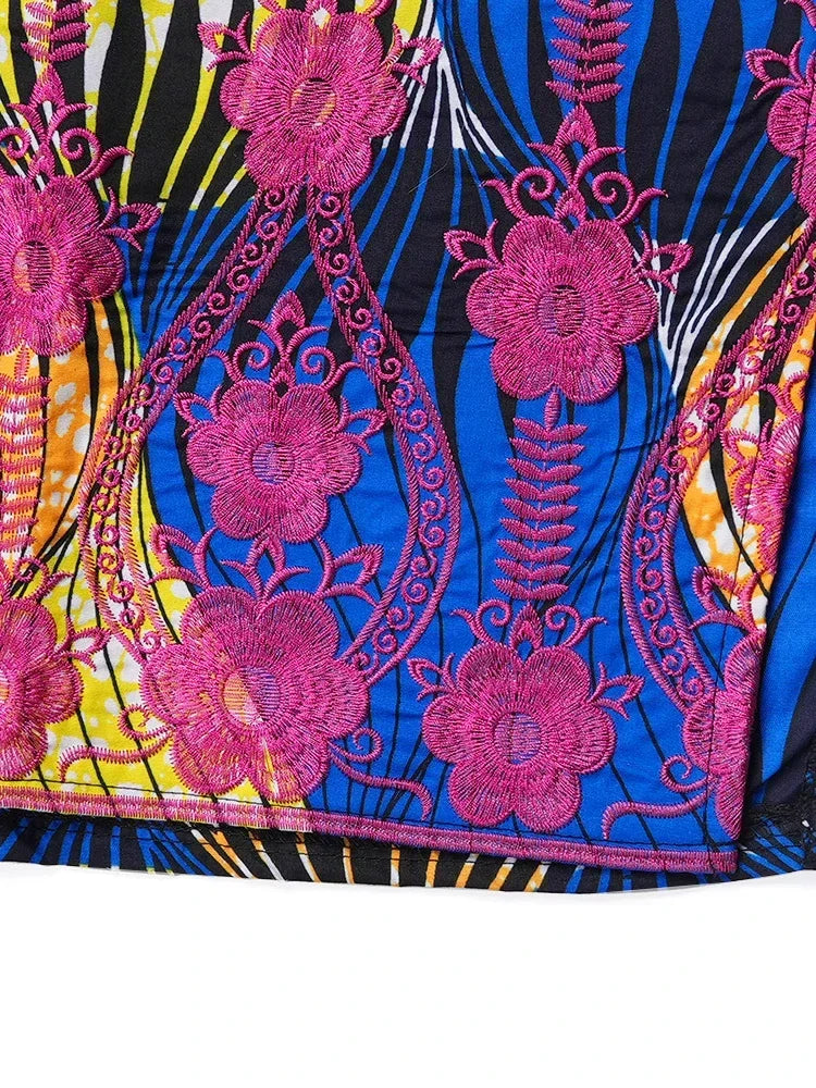 Maxy African Women Traditional Outfit Dashiki Wax Dresses Plus Size Embroidery Maxi Robe Party Evening Gown Turkey Africa Clothing