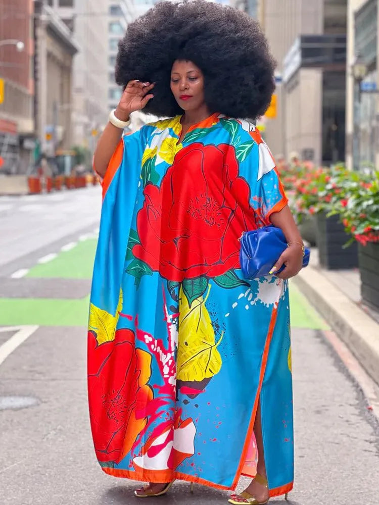 Maxy Dress For Women Plus Size Print Long Wedding Party Dress Evening Gowns Traditional Dashiki Clothing Kaftan Robe
