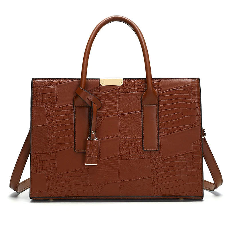 Maxy Large Capacity Shopping Bag for Daily Commuting Handbags Luxury Shoulder Bags Splicing Pu Leather Handbags Caual Tote New Sac