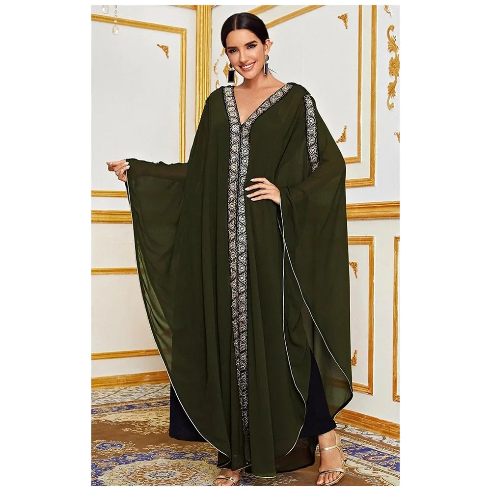 Maxy Ramadan Abaya Dubai Kaftan Muslim Hijab Dress African Evening Dresses for Women Kimono Robes Caftan Islam Clothes Muslim Abaya
