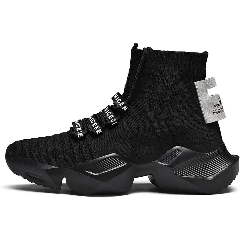 Visco Oversize High Top Platform Sports Shoes Men's Sport Shoes Male Sneakers Socks Mens Running Shoes White Footwear Walking