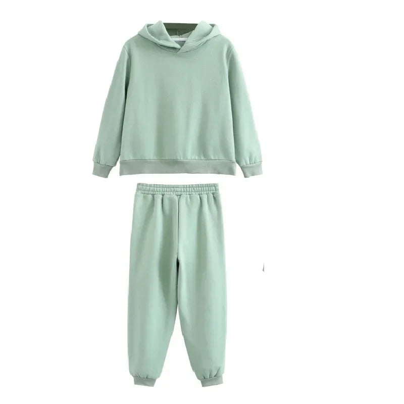 Maxy Tangara Winter Family Set Kids Costume Oversized Top Pocekt Women 100% Cotton Fleece Hoodies Sweatshirt Dress 6L50