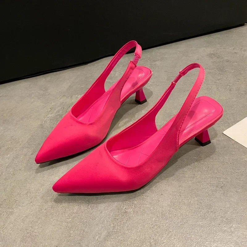 Amay Single Shoes for Women Summer Pointed Toe Stiletto Women's Slingbacks Shoes Sexy Party Dress Office Shoes Ladies