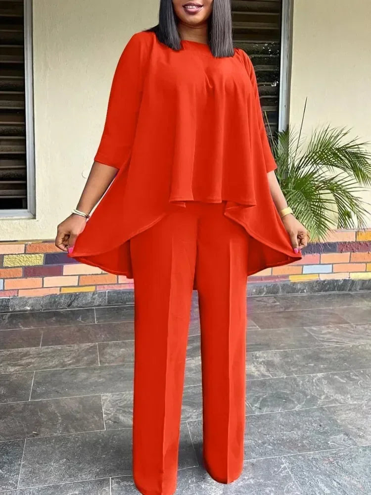 Maxy 2 Piece Women Sets Dashiki African New Arrival Spring Autumn Matching Sets Two Pieces Sets Top Pants Suits Outfits Clothing