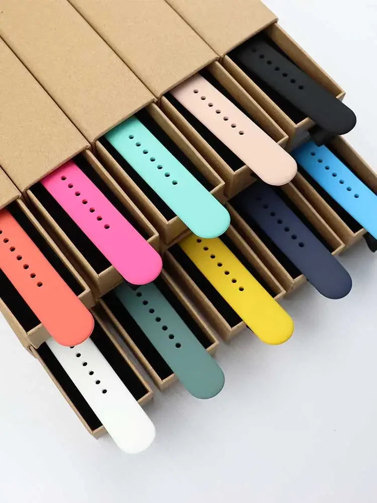 Maxy Silicone Band For Apple Watch strap 44mm 45mm 40mm 41mm 42-46mm sport bracelet iwatch series 8 7 6 5 4 9 10 11 SE-Ultra 2/3 49mm