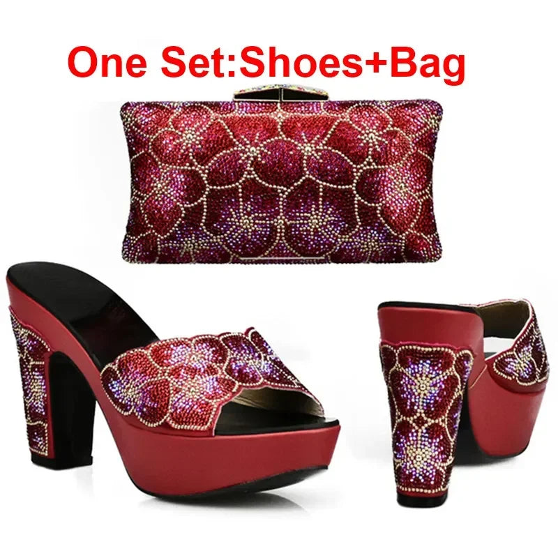 Maxy New Arrival Italian Shoes Bag Set Matching Shoes and Bag Set in Heels Italian Shoes and Bag To Match Platform Heels Luxury Pumps