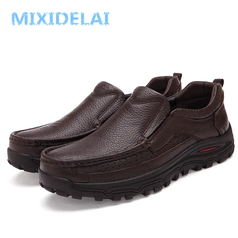 Amay Big Size 38-48 Mens Dress Italian Leather Shoes Luxury Brand Mens Loafers Genuine Leather Formal Loafers Moccasins Men