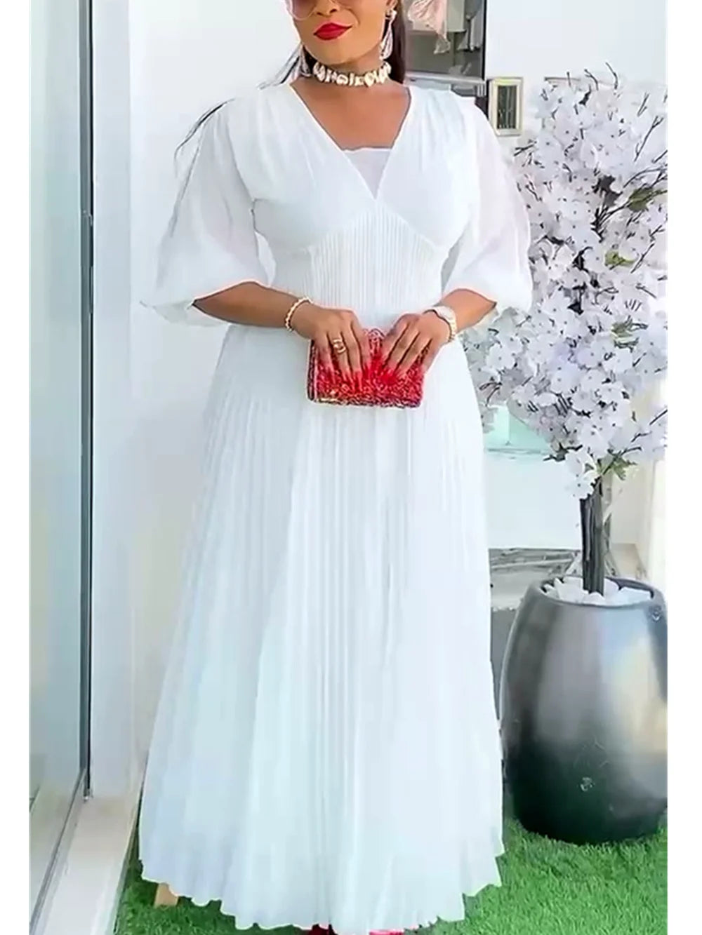Maxy Plus Size Party Dresses for Women New Summer Fashion Chiffon Long Robe Elegant Turkey Kaftan Muslim Maxy Dress