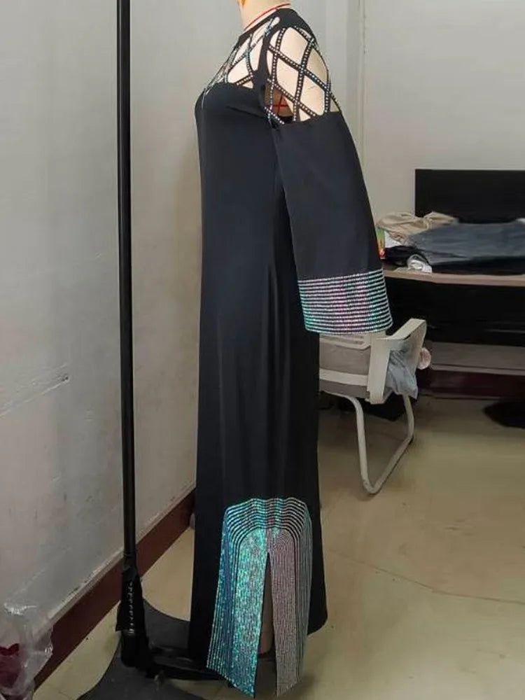 Amay Dresses for Women Elegant Polyester Summer New Muslim Fashion Abayas Dashiki Robe Kaftan Maxy Dress Turkish