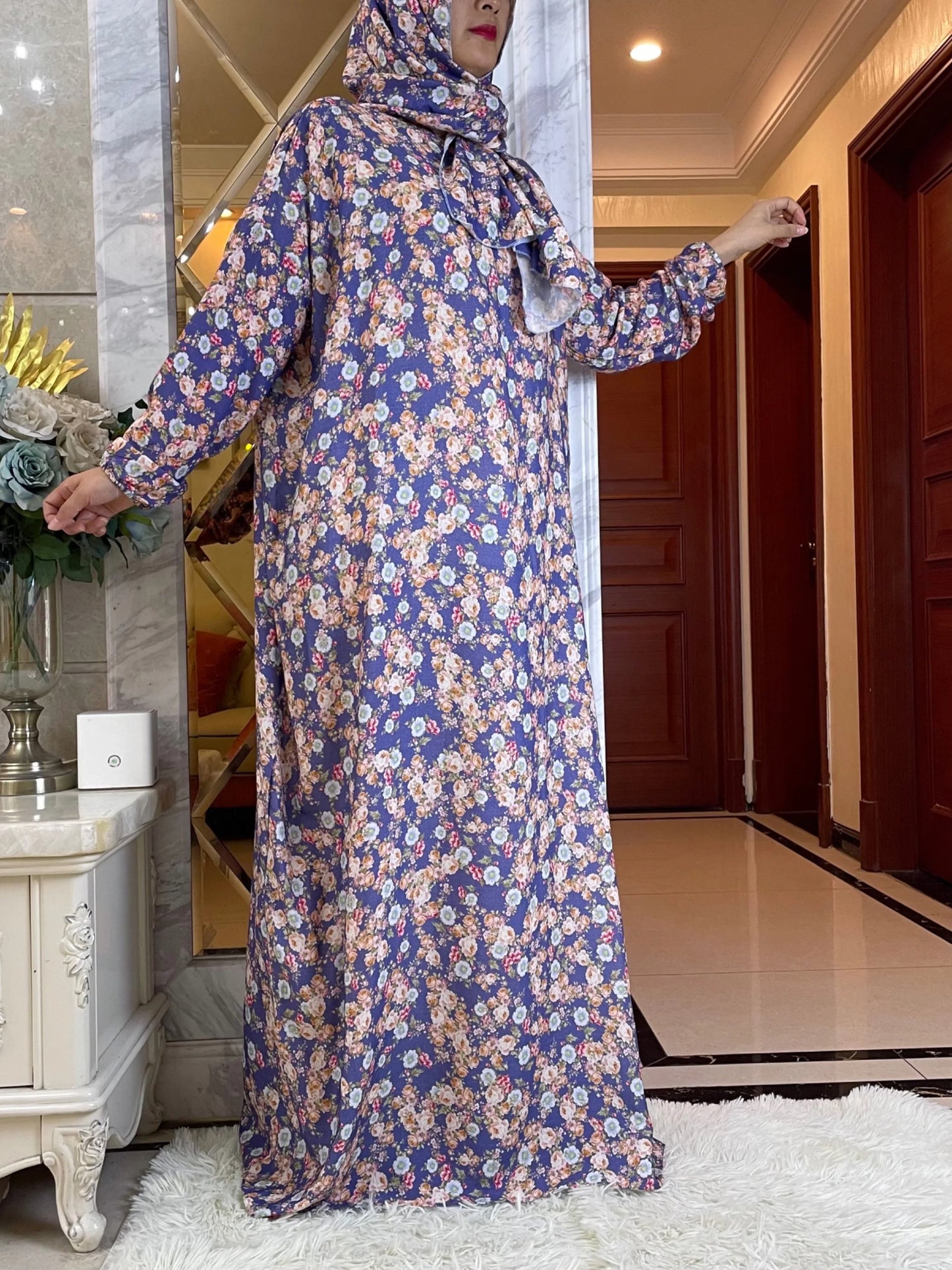 Maxy Muslim Robe Neswest Turban Turkey Prayer Women Floral For Loose East  Dubai Cotton Abaya Femme Middle Ramadan African Dress