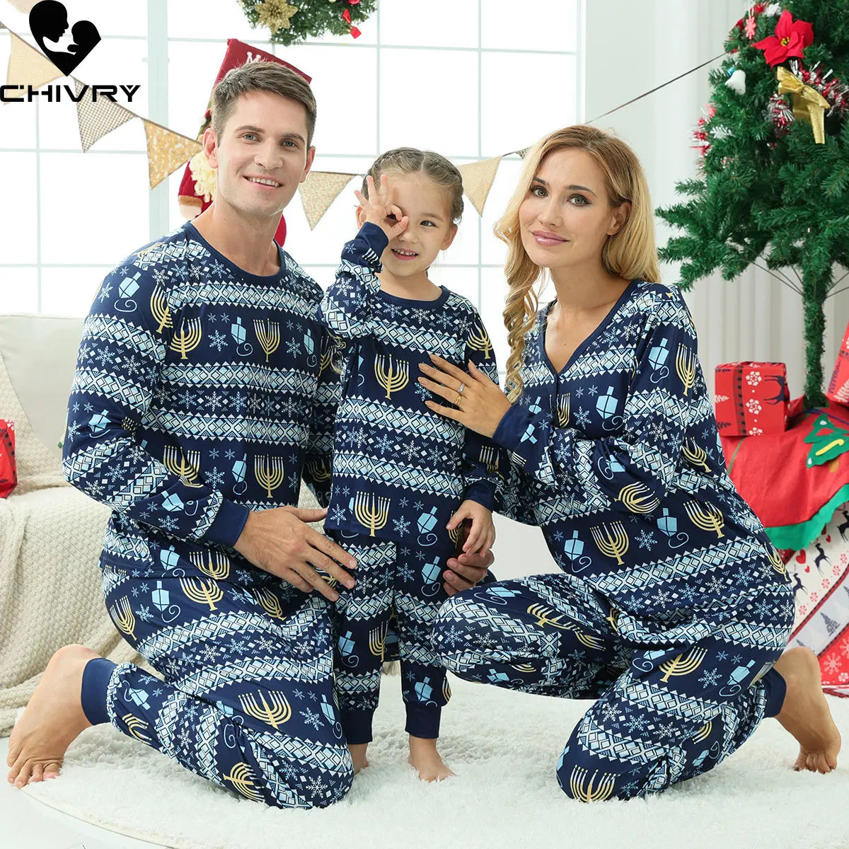 Christmas Pyjamas Family Matching Outfits Father Mother & Kids Baby Xmas Sleepwear Mommy and Me Pajamas Set Clothes Tops+Pants