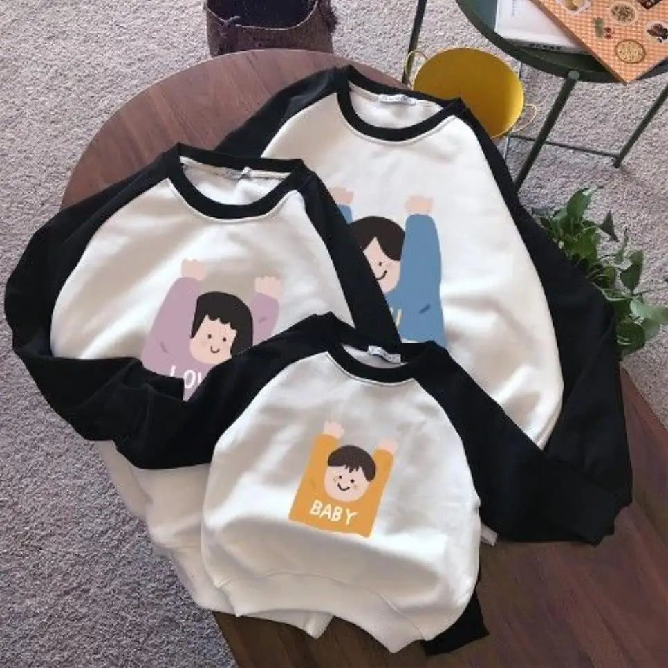 Maxy Autumn Winter Sport Family Matching Outfits Long Sleeve Sweatshirt Tees Baby Family Looking Sweater Family Outfits Clothes