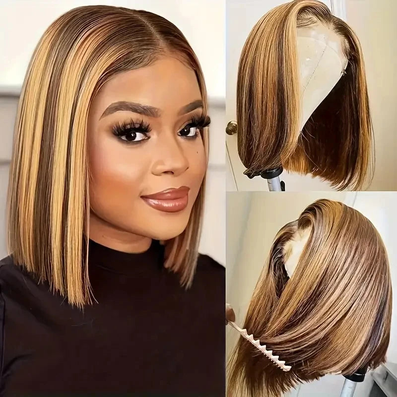 Maxy Perruques Chevaun Humans HD Glueless Wig Human Hair Ready To Wear Straight Bob Lace Front Human Hair Wig Glueless Preplucked