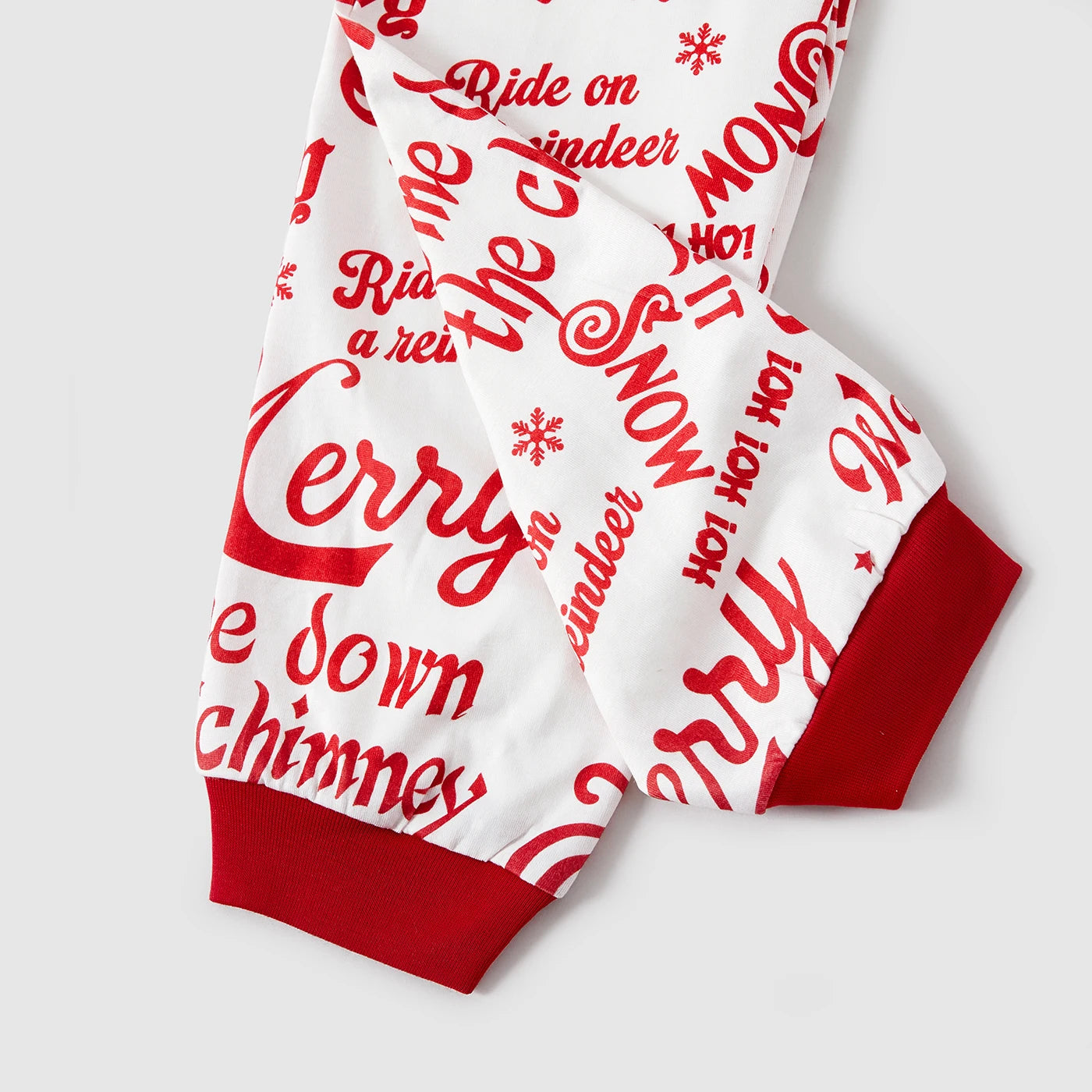PatPat Christmas Family Matching Long-sleeve Letter Print Red Pajamas Sets (Flame Resistant)