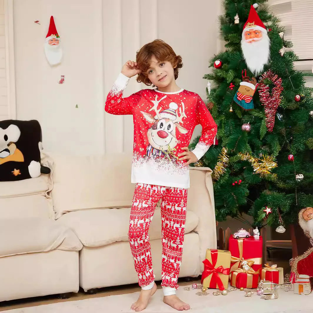 Maxy Christmas cartoon Christmas reindeer print family Christmas set pajamas