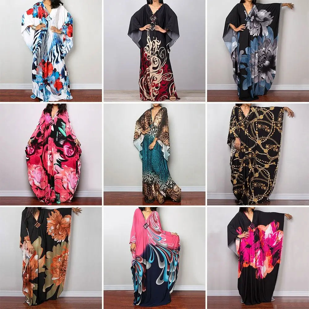 Maxy Long Dress Summer Sunscreen Smock Casual Loose Swimsuit Cover Up Dress Vacation Bathing Suit Bikini Cover-Ups for Women