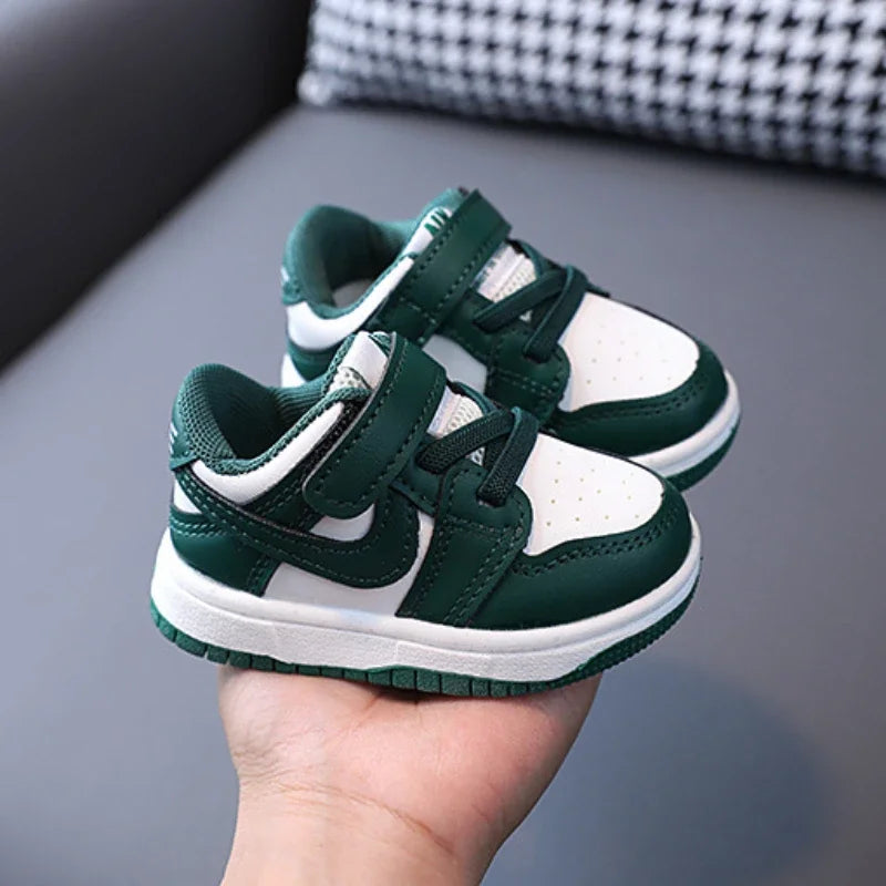 Toddler Baby Kids Fashion Design Walking Shoes Sneakers White Non-slip Casual Shoes Boys Girls Breathable Outdoor Board Shoes