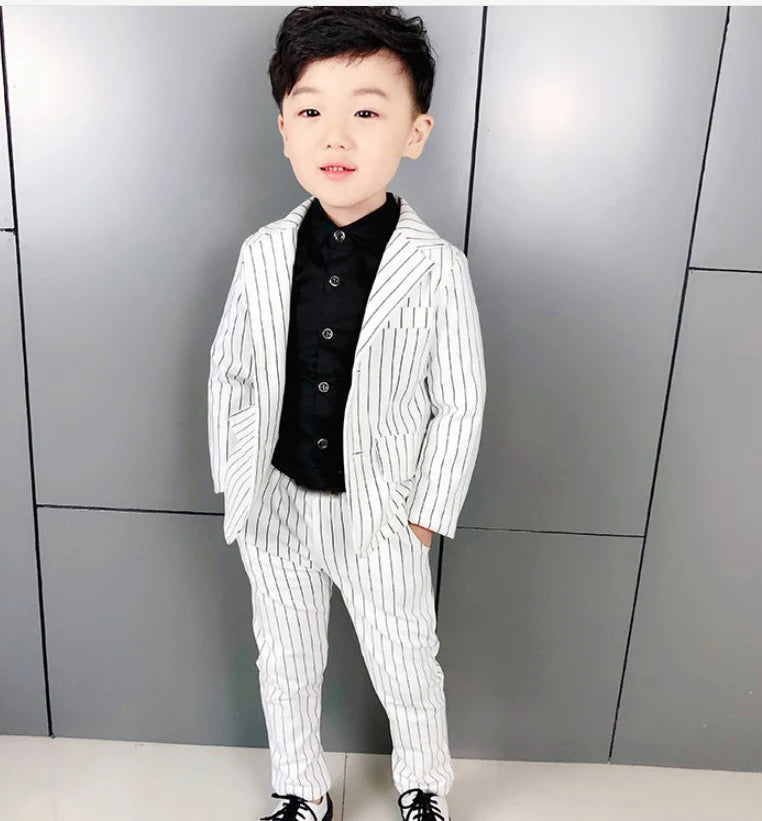 Maxy Teenager Boys Pink Black Jacket Pants 2Pcs Clothing Set Gentleman Kids Formal Wedding Suit Children Performance Graduation Dress