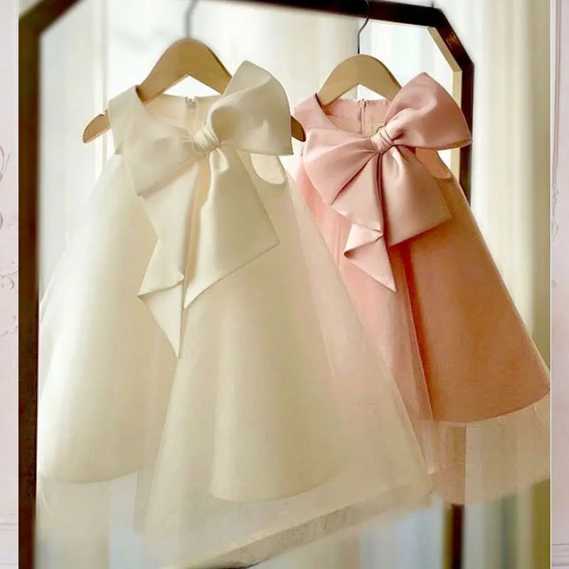 Maxy Princess Summer Big Bow Baby Girl Dress 1st Birthday Party Wedding Dress For Girl Party Princess Evening Dresses Kid Girl Clothes