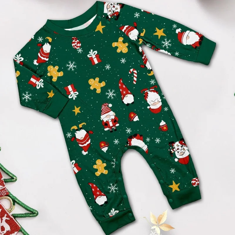 Christmas Pajamas Set Cartoon Santa Claus Max Print Parent-child Family Matching Outfits Soft 2Pcs Suit Baby Rompers Xmas Sleepwear