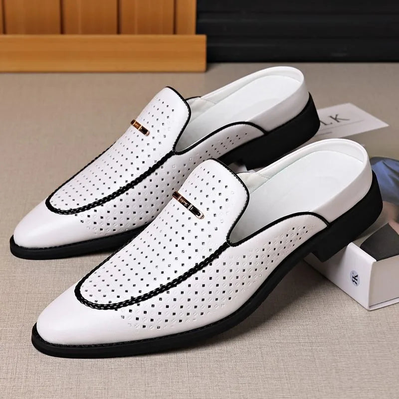 Visco half shoes dress mules for man loafers' luxury shoe suit formal slippers for man casual business man slippers outdoor mules homme