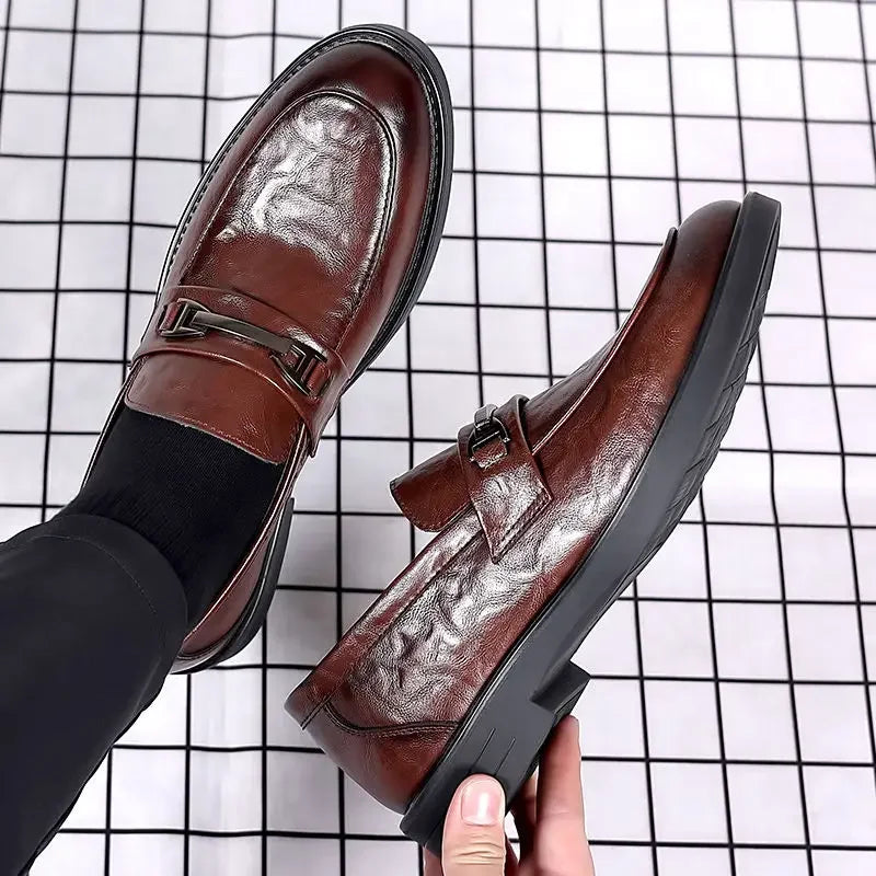 Amay Dress Shoes Man Natural Gumrukfree Genuine Leather Social Shoe for Men Official Business Clothing Italian Cheap Liquidation New