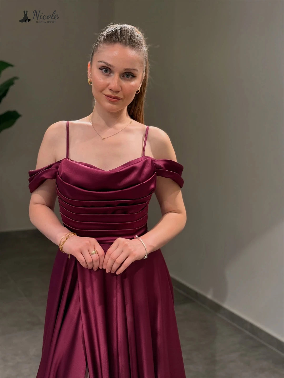 Maxy Robe De Cocktail Femme Slim Shoulder Straps Luxurious Women's Evening Dresses Woman Elegant Line A Luxury Prom Dresses
