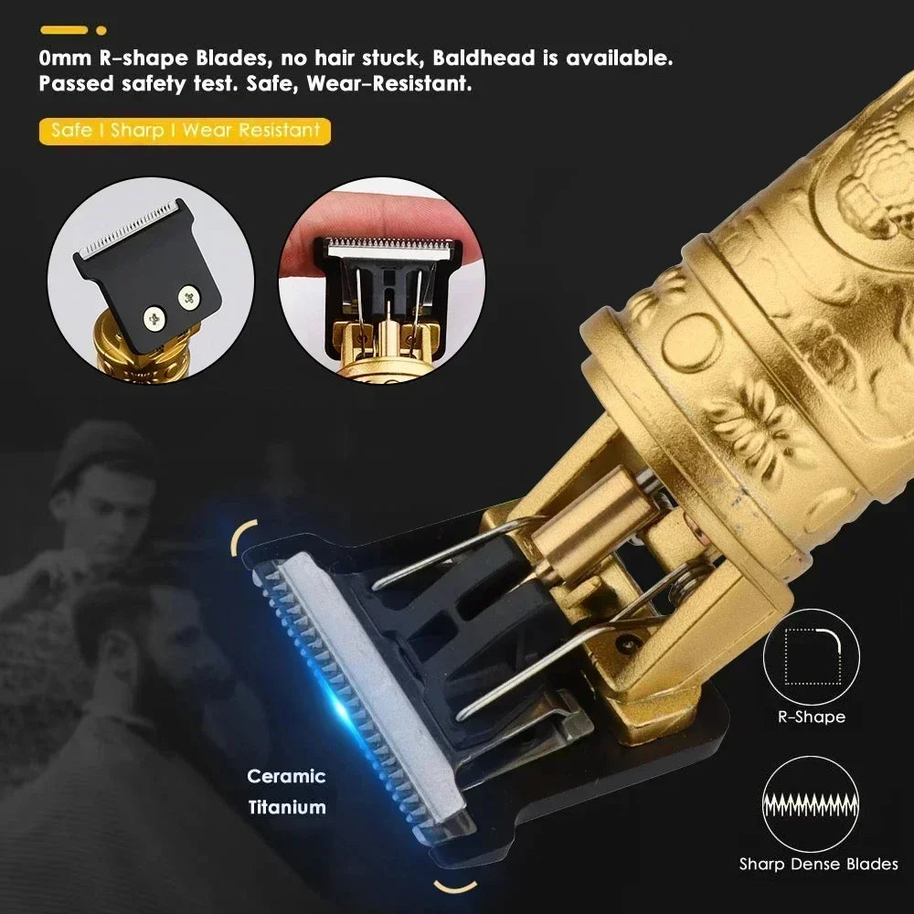Maxy Vintage T9 Hair Clipper Beard Shaving Body Hair Trimmer Clippers Electric Men Haircut Machine 0mm Barber Shaver