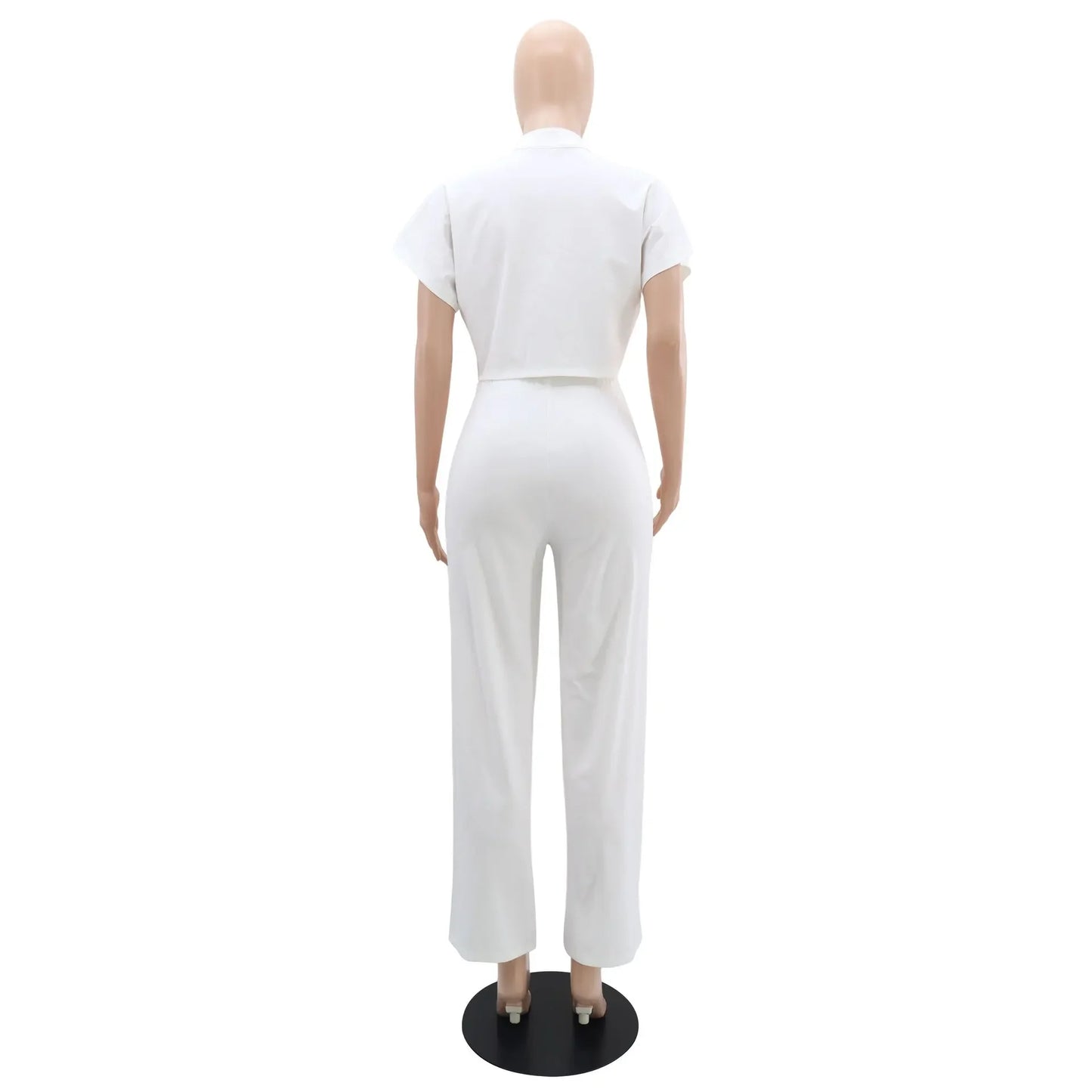 Maxy Street Fashion Women's Set Short Sleeve Shirt and Wide Leg Pants Two 2 Piece Set Outfit Tracksuit