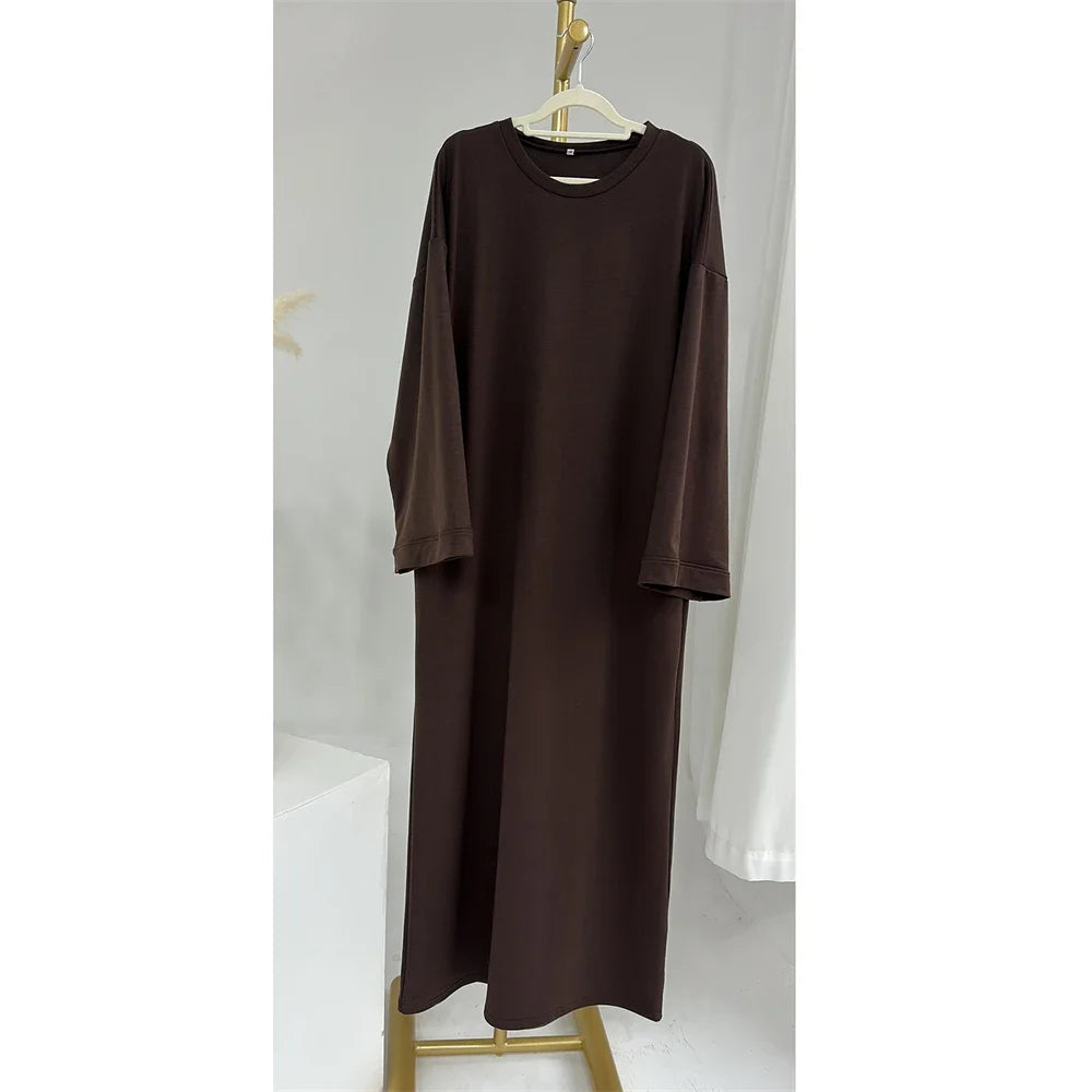 Maxy Closed Abaya Sweatshirt Muslim Dress Plain Casual Abayas for Women Dubai Traditional Turkey Islamic Clothing Kaftan Hijab Robe