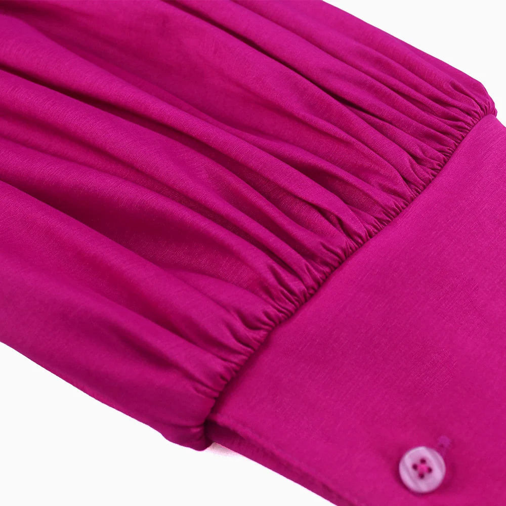 One Shoulder Party Dress for Women Fuchsia Irregular Bodycon Package Hip Evening Birthday Event Midi Gowns Outfits Large Size