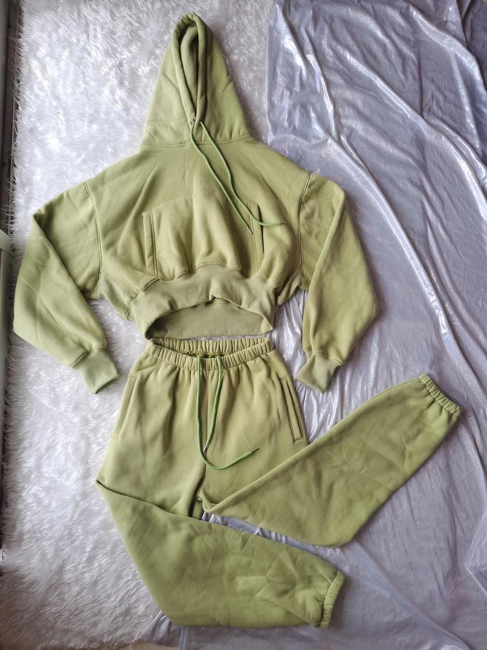 Maxy Wholesale Fleece Hoodie with Jogger Pant Sweat Suit Fall Winter 2 Piece Set Tracksuit Women Sports Outfit Two Piece Solid Casual