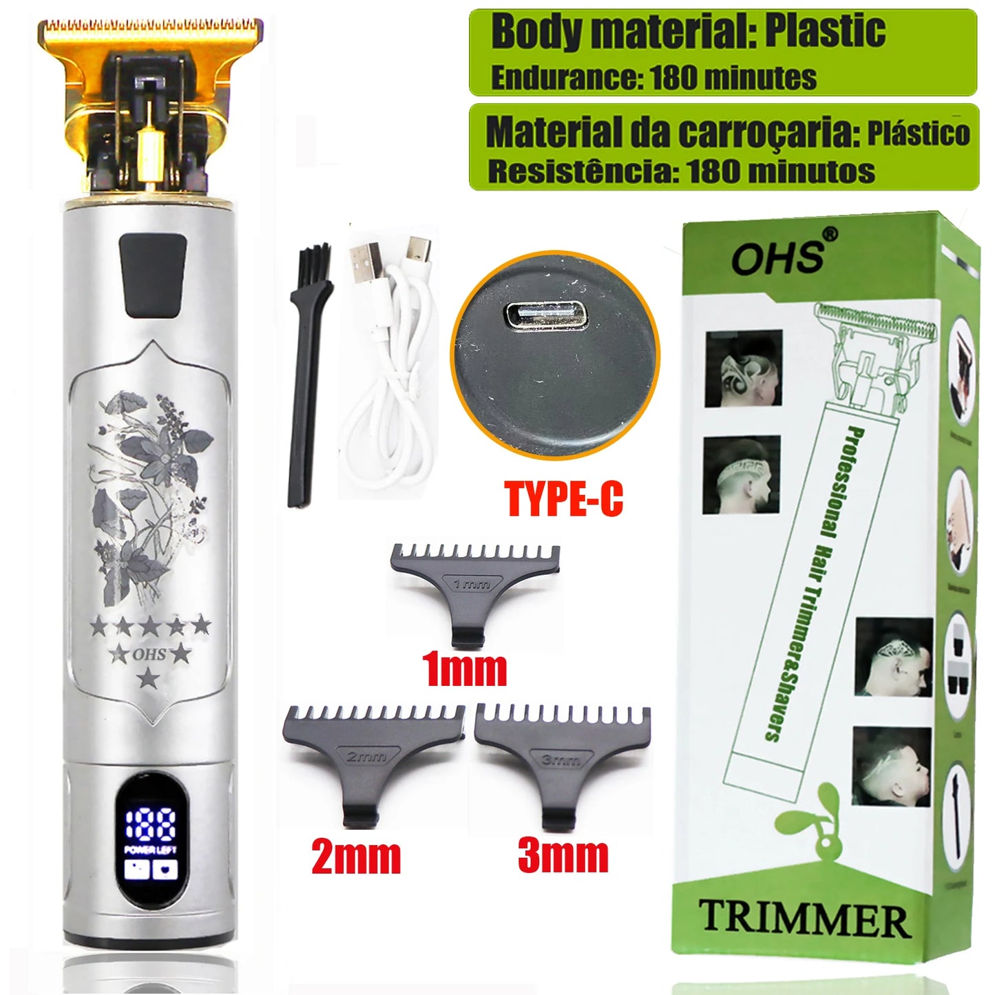 Maxy Vintage T9 Hair Clipper Beard Shaving Body Hair Trimmer Clippers Electric Men Haircut Machine 0mm Barber Shaver