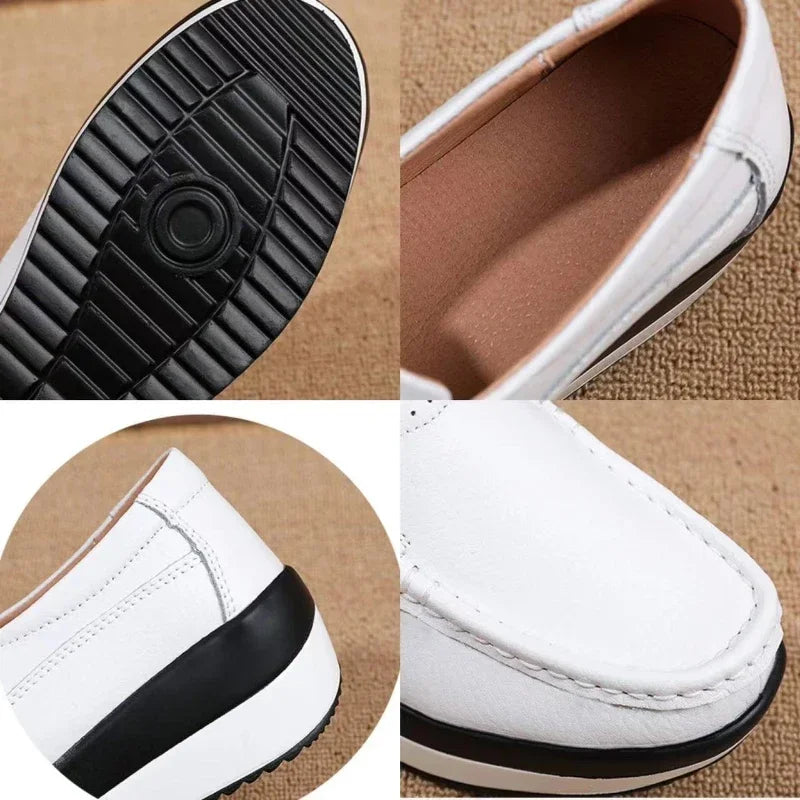 Maxy Spring Women's Loafers Comfortable Female Vulcanized Shoes Wedge Orthopedic Slip-on Platform Shoes for Women