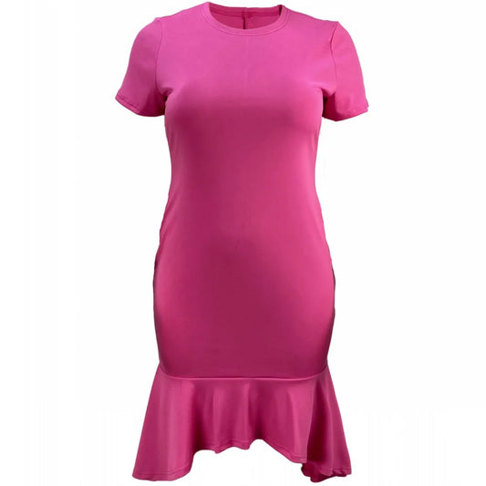Maxy XL-5XL Plus Size Clothes Dresses Women Robes Summer Autumn Short Sleeve Street Style Casual 3XL 4XL Big Size Midi Dress Oversize