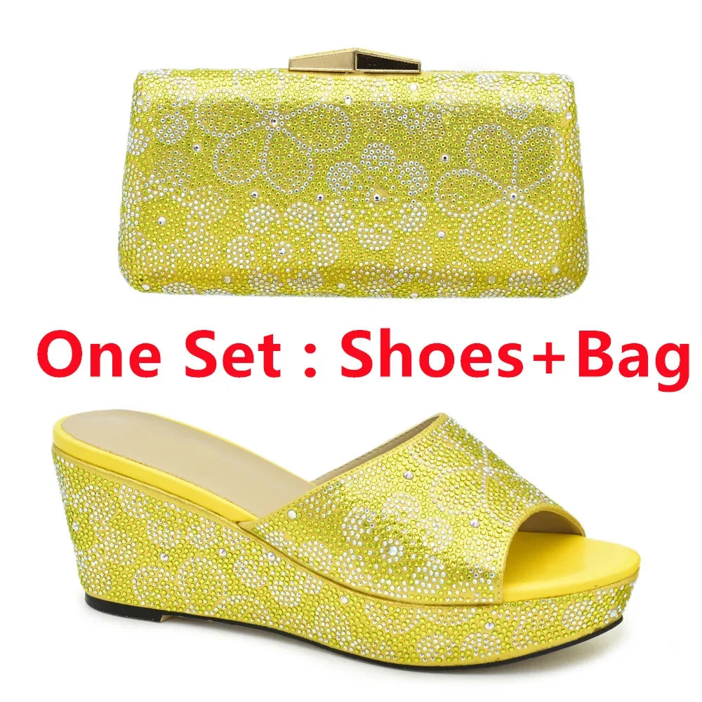 Maxy New Arrival High Quality Women Shoes and Bags To Match Set Italy Shoes and Matching Purse for Women Party Summer Shoes Big Size