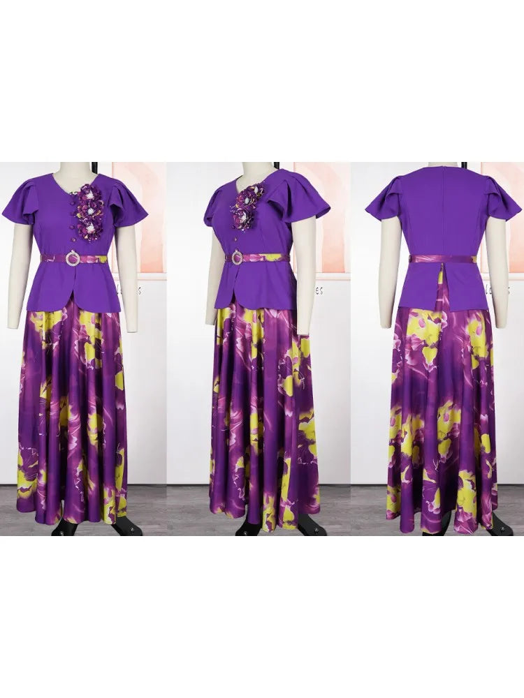 Maxy Party Dresses for Women New Fashion Dashiki Ankara Wedding Evening Gown Elegant Turkey Muslim Maxy Dress