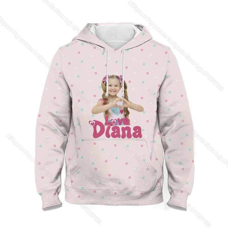 Maxy Kids Diana And Roma Show Clothes Hoody Sweatshirt Baby Girls Cartoon Toddler Boys Pullover Outerwear Children Casual Sweater